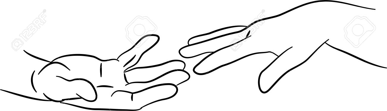 photo 2 Hands Reaching Out Drawing simple line drawing of two hands reaching out to each other