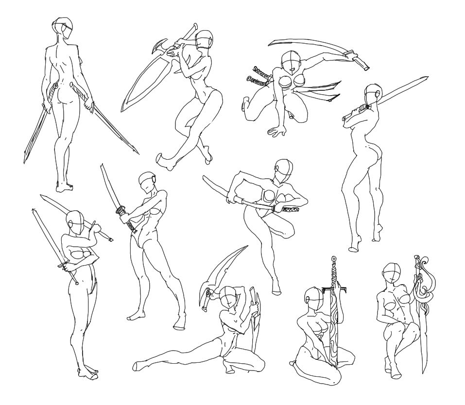 picture Action Sword Poses Reference art reference poses drawing poses