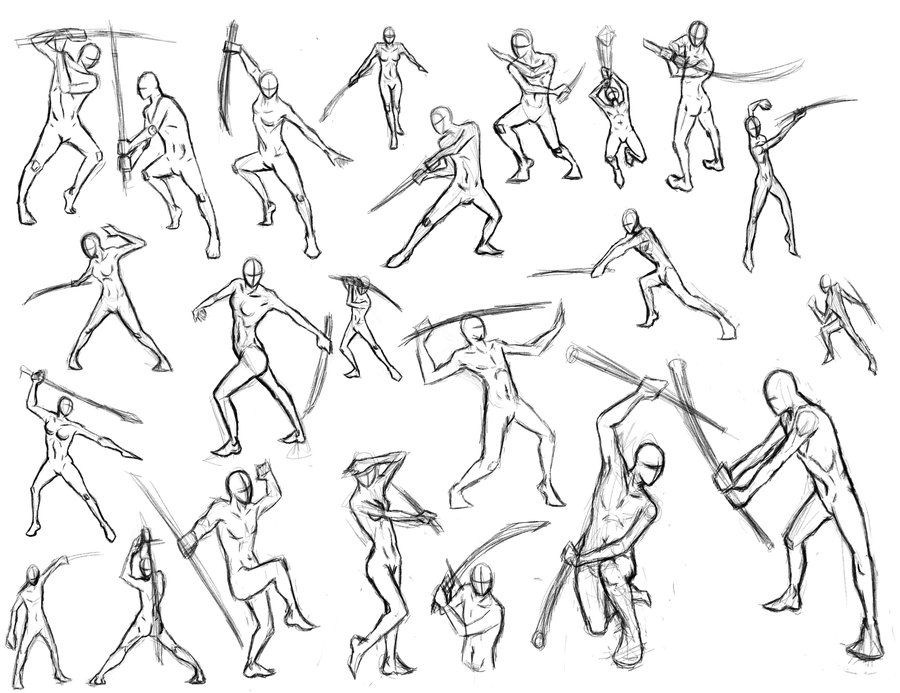 pic Action Sword Poses Reference pinterest