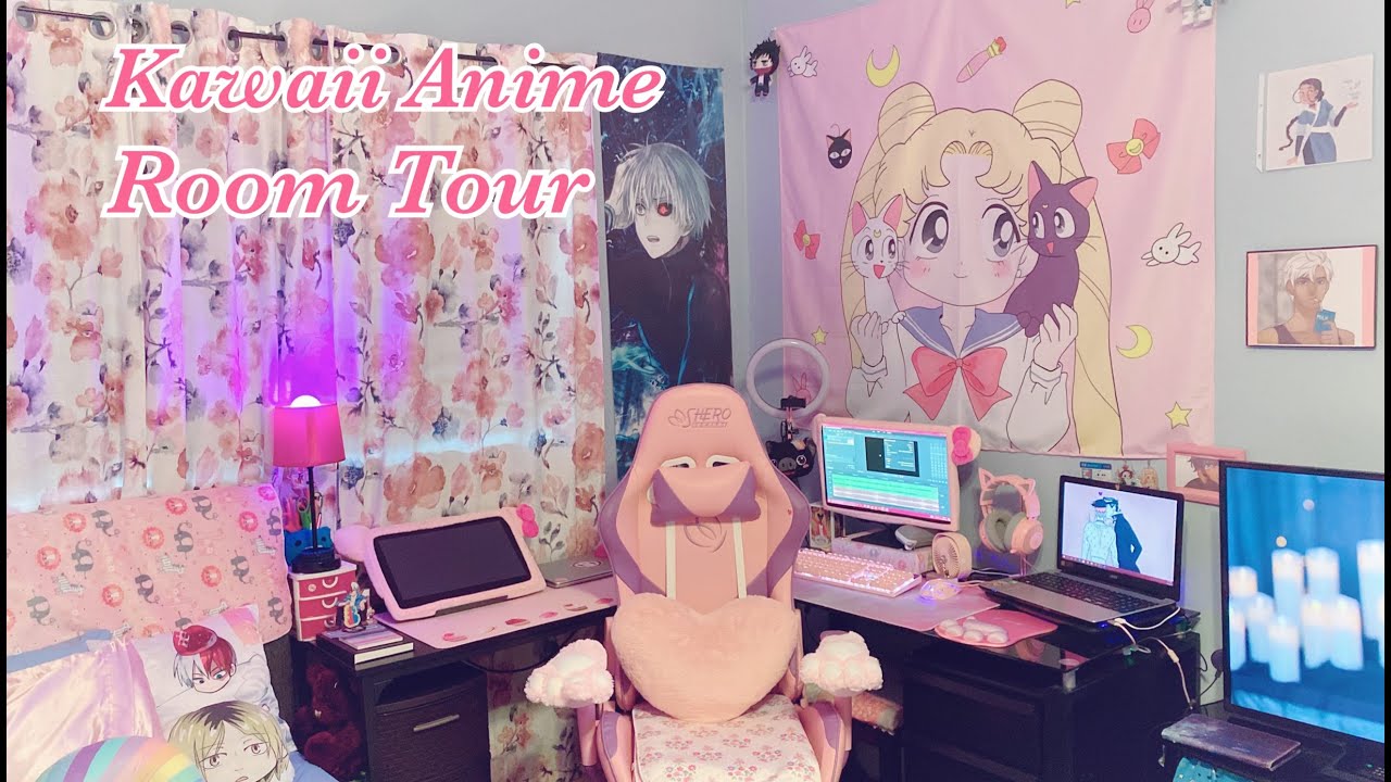 pix Anime Aesthetic Kawaii Gaming Setup gaming room setup gamer room decor