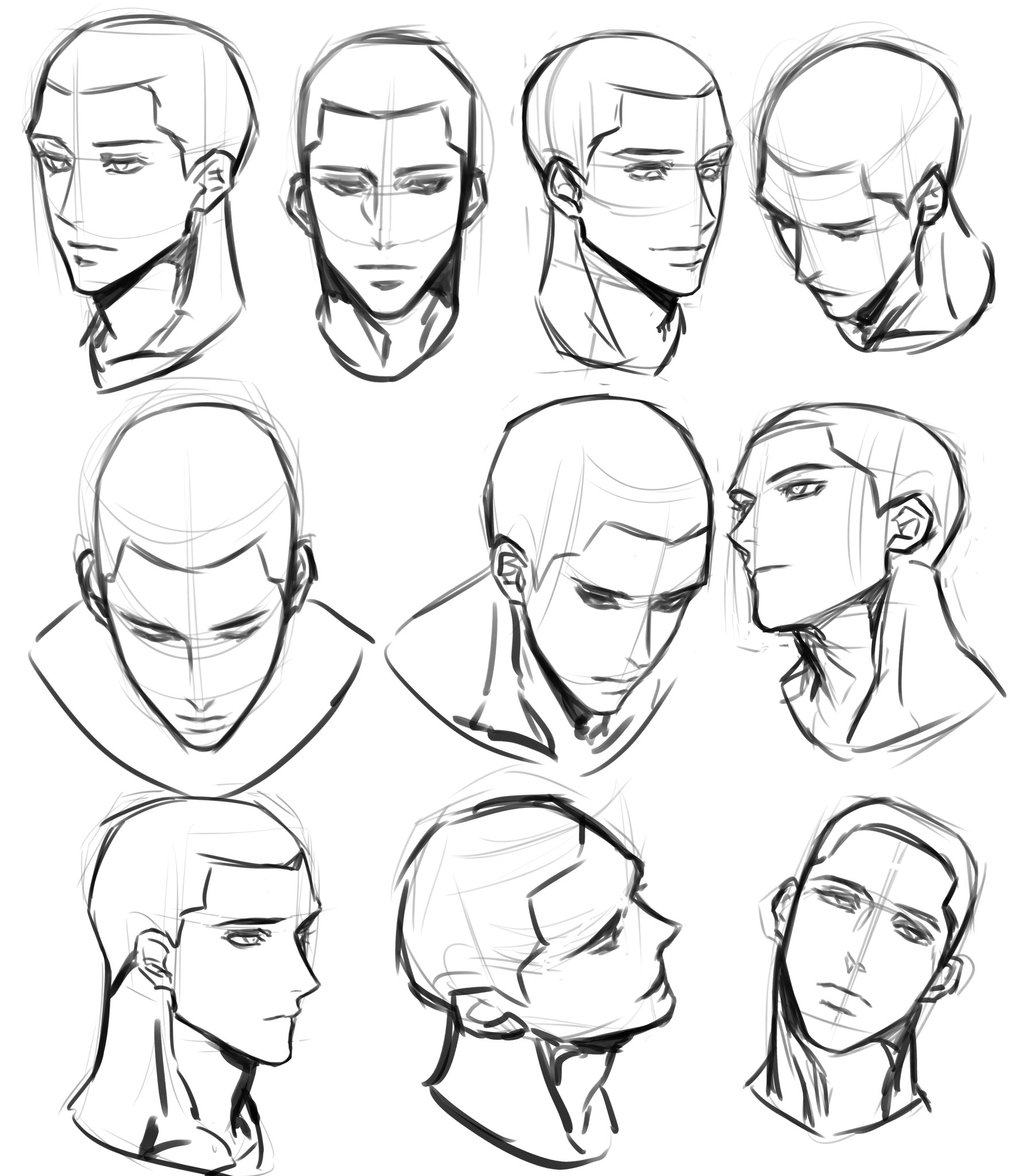 pics Anime Face Reference Sketch art reference poses