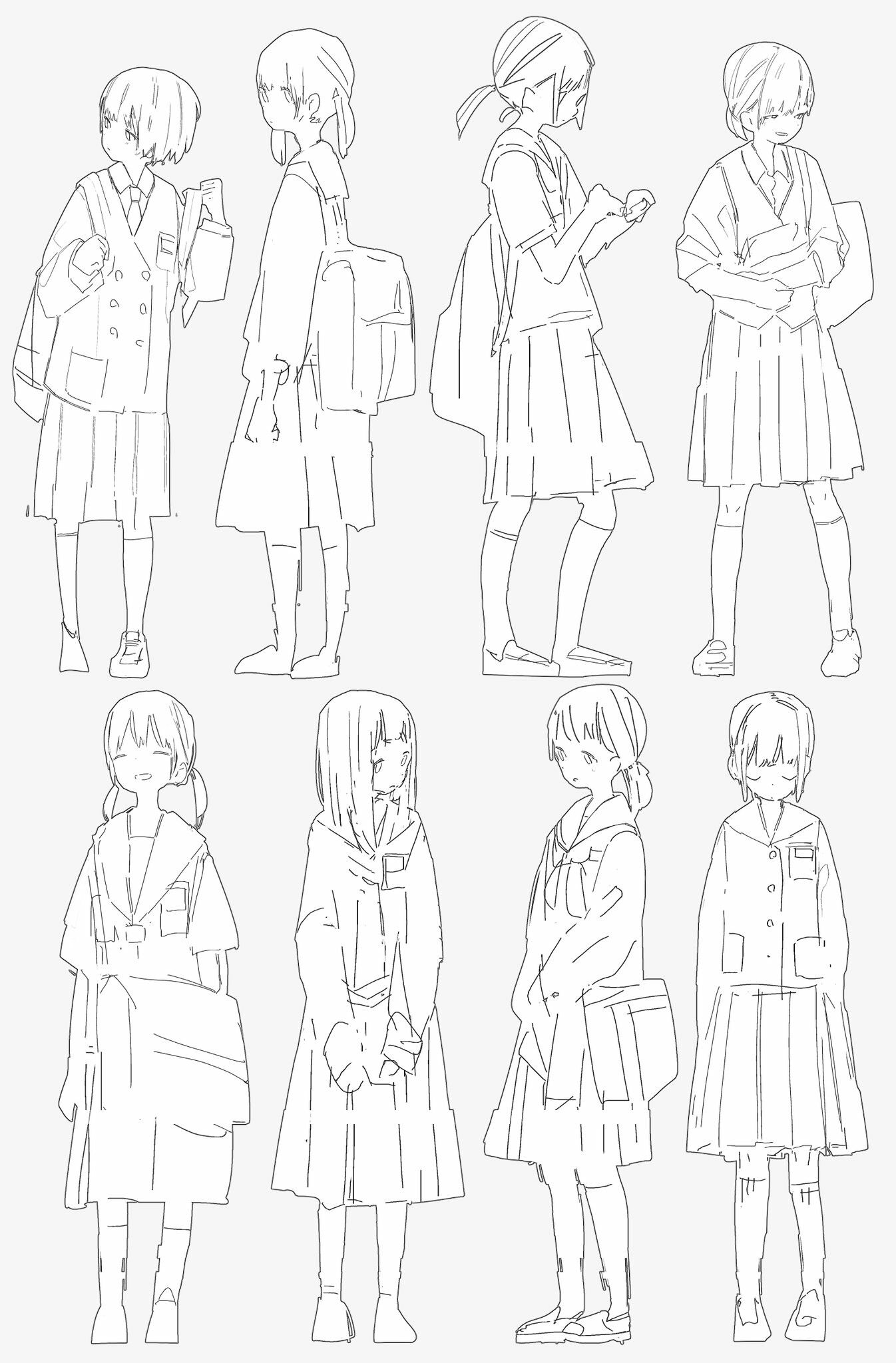 pix Anime Female Drawing Reference anime drawing references schoolgirl
