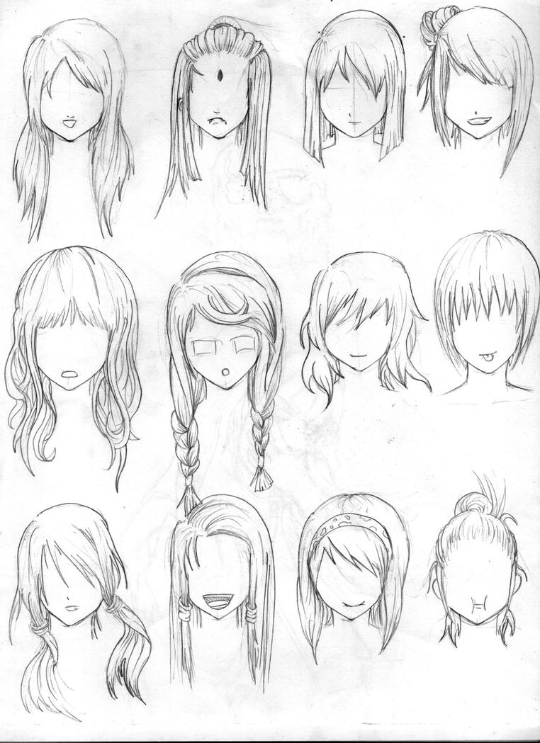pix Anime Hair Drawing Reference Female long anime hair reference female