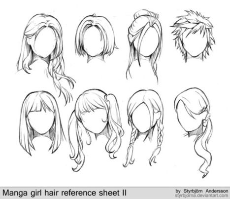 wallpapers Anime Hair Drawing Reference Female anime hairstyles female reference