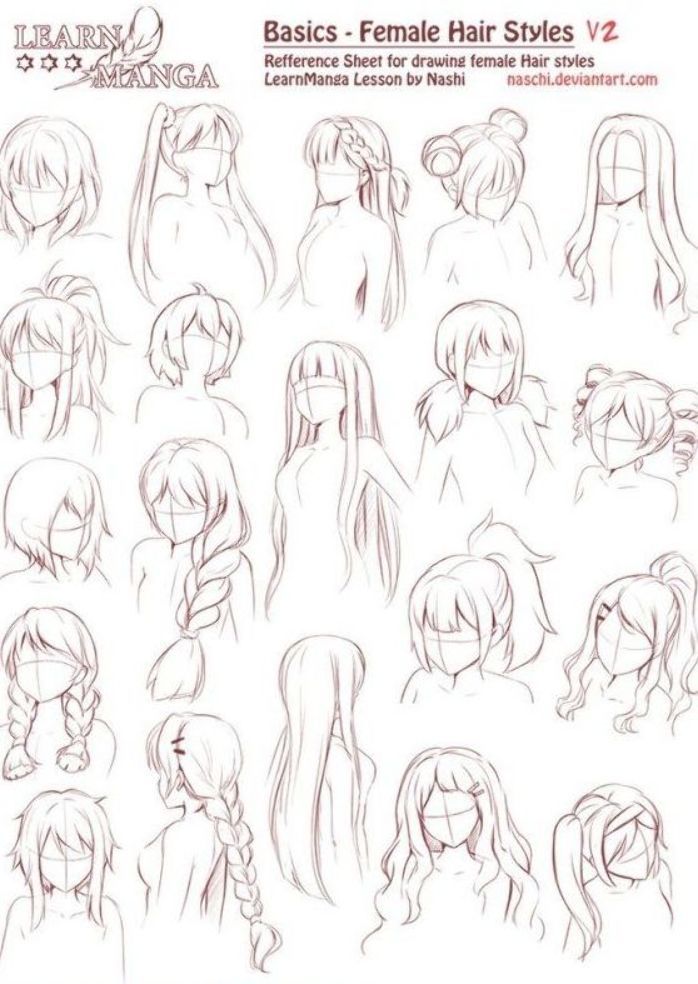 images Anime Hair Drawing Reference Female anime hair drawing reference and
