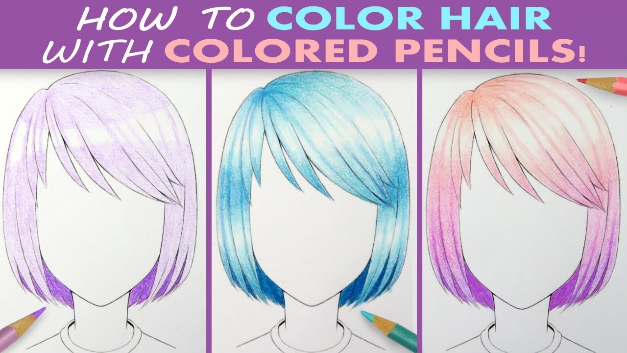 images Anime Hair Shading Pencil how to color hair with colored pencils 3 ways