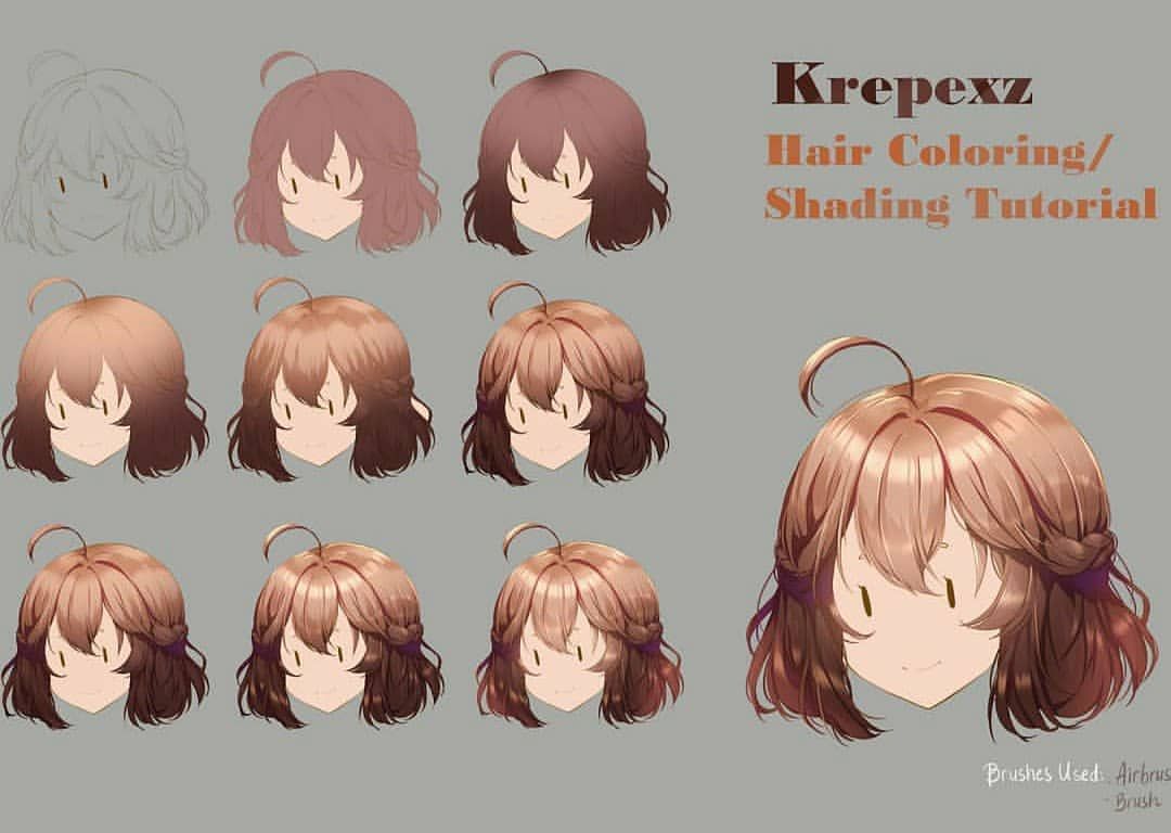 pic Anime Hair Shading Reference how to draw and color anime hair art