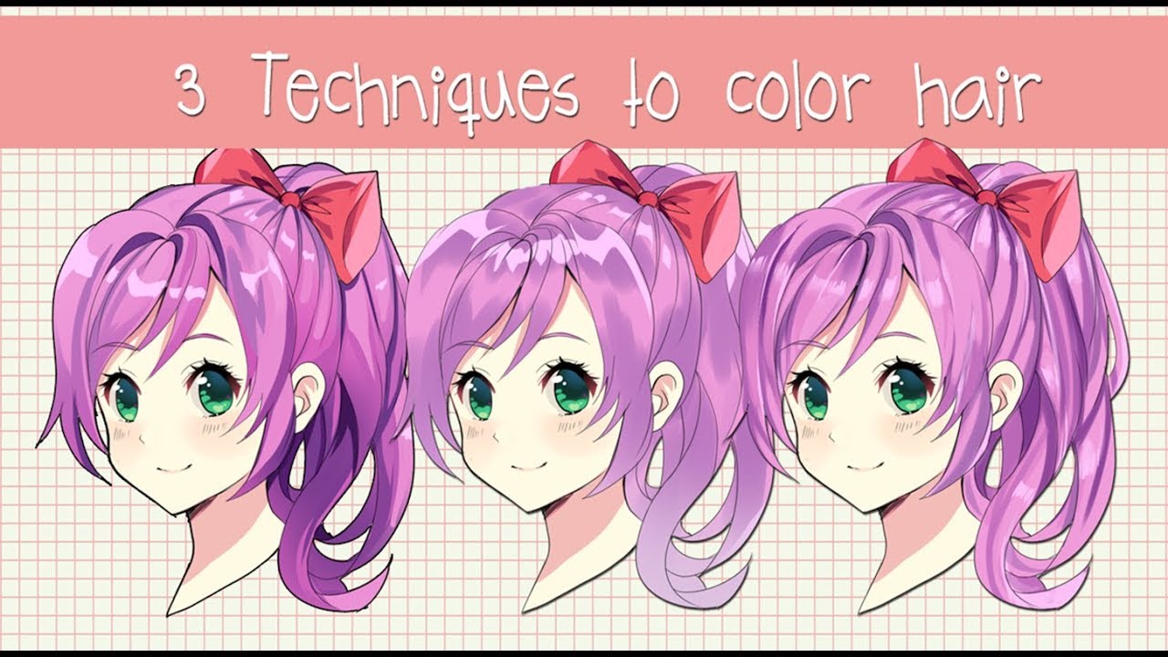 picture Anime Hair Shading Reference drawing hair tutorial