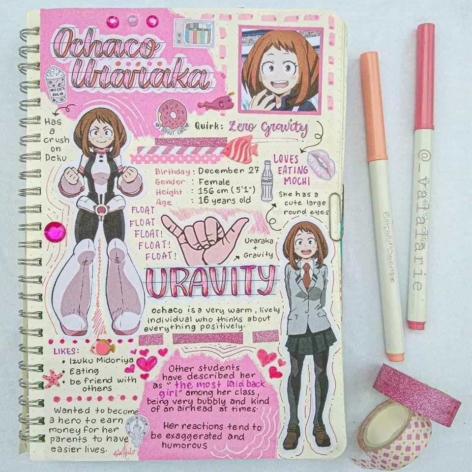 picture Anime Journal Ideas Mha ochaco uraraka anime book bullet