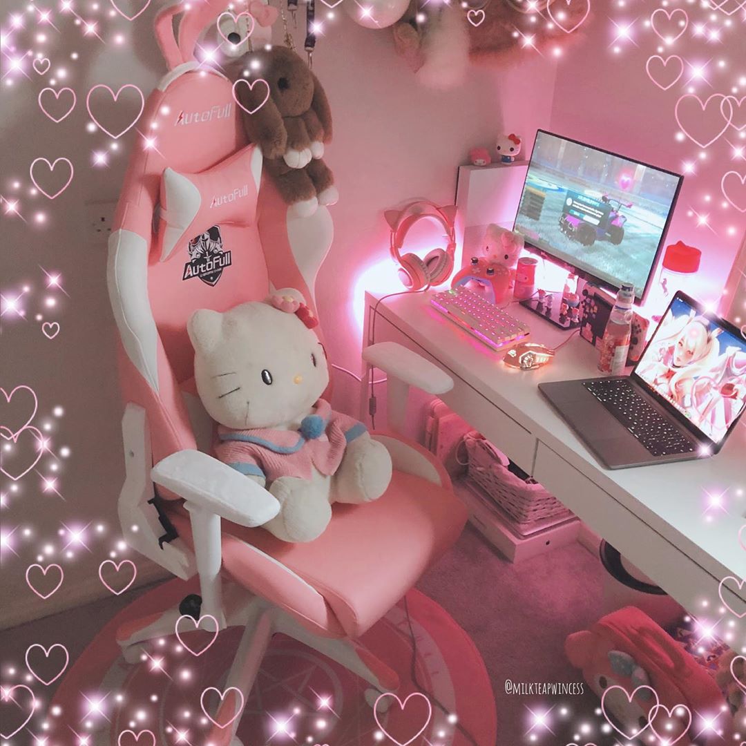 pix Anime Kawaii Gaming Setup gamer room decor gaming room setup