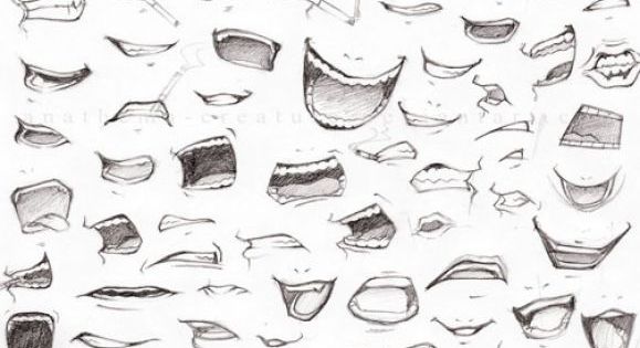 picture Anime Mouth Female Sketch to draw anime mouths
