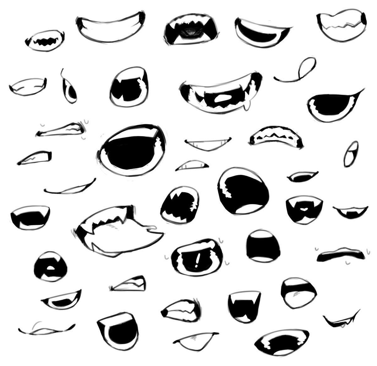 pix Anime Mouth Reference Fangs art reference drawings mouth drawing