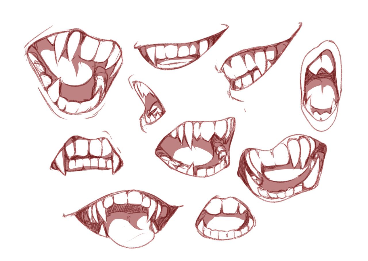 wallpapers Anime Mouth Reference Fangs pin by ï½ï½ï½ï½ï½ï½ on drawing tutorial