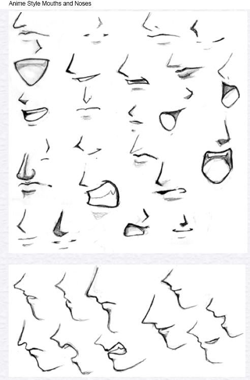 pic Anime Mouth Reference Side lips drawing