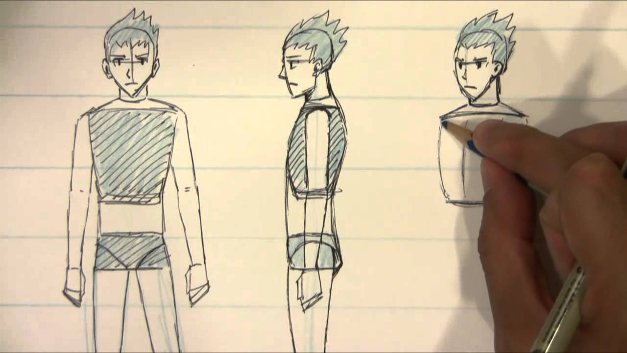 pics Anime Side Profile Male Body how to draw a manga male body front 3 4 and side view