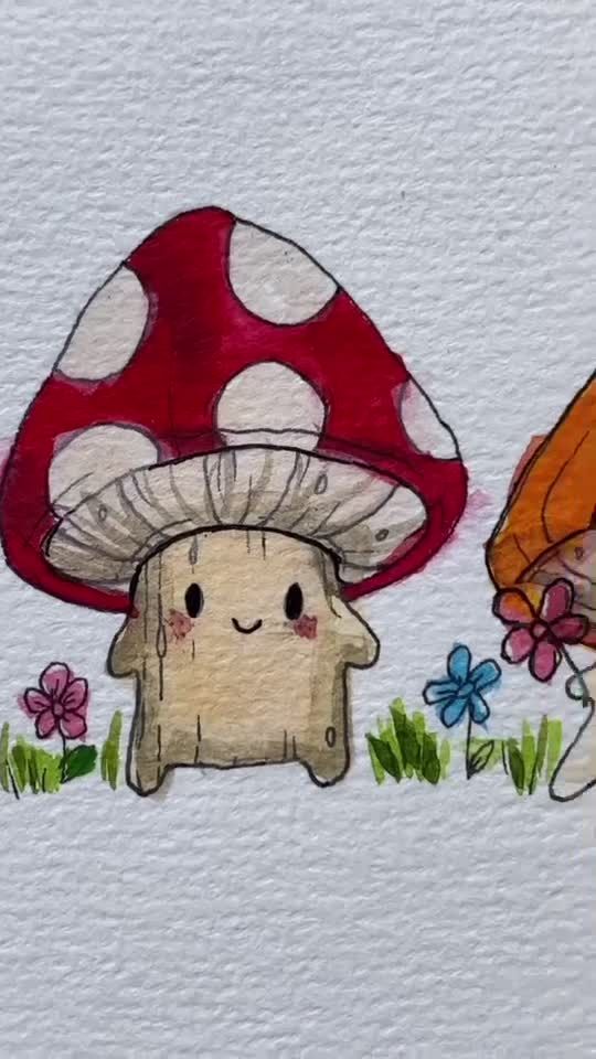 wallpapers Cute Indie Drawings Mushroom indie drawings