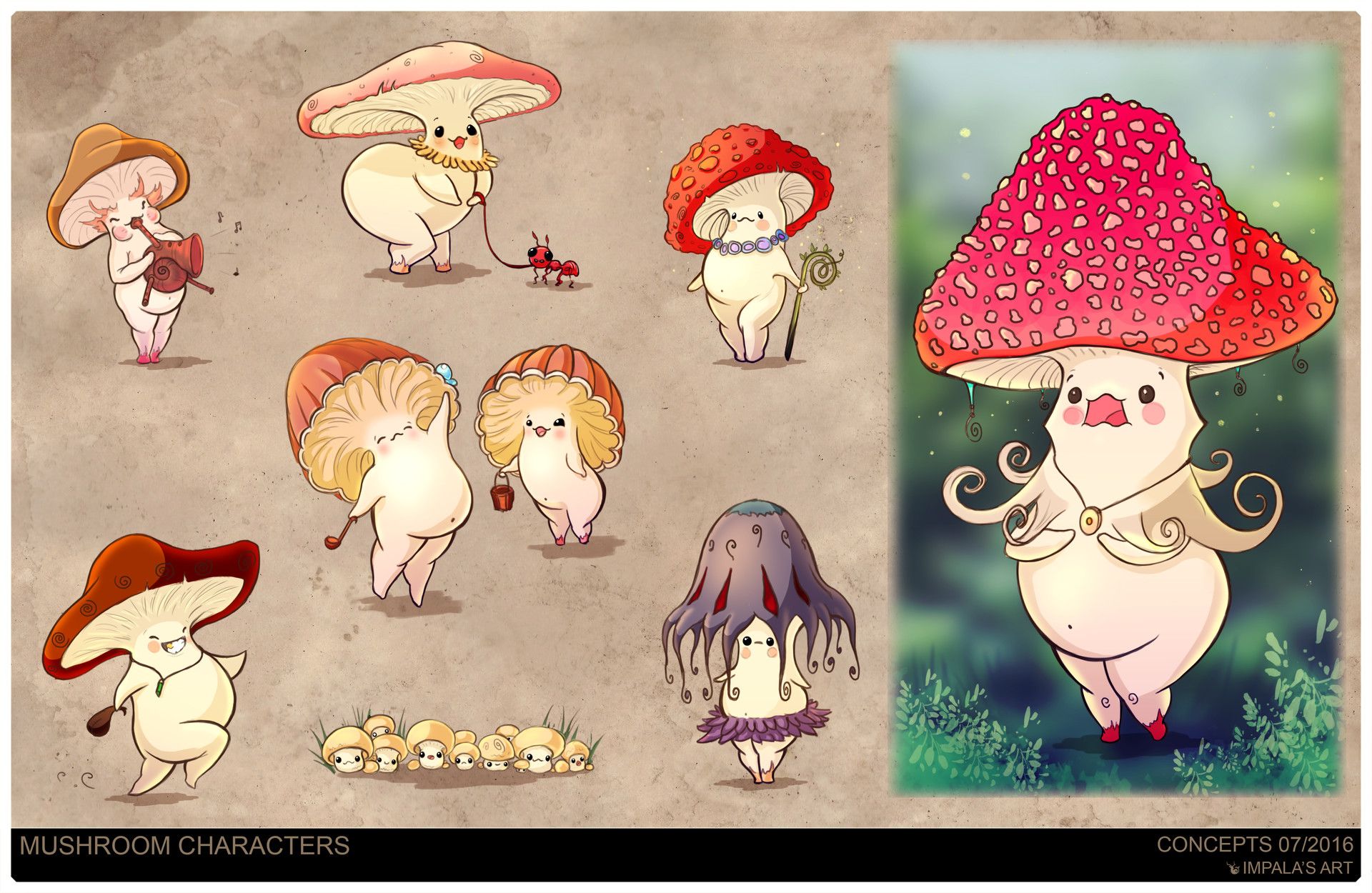 photo Cute Mushroom People Drawings mushroom art cute drawings cute art