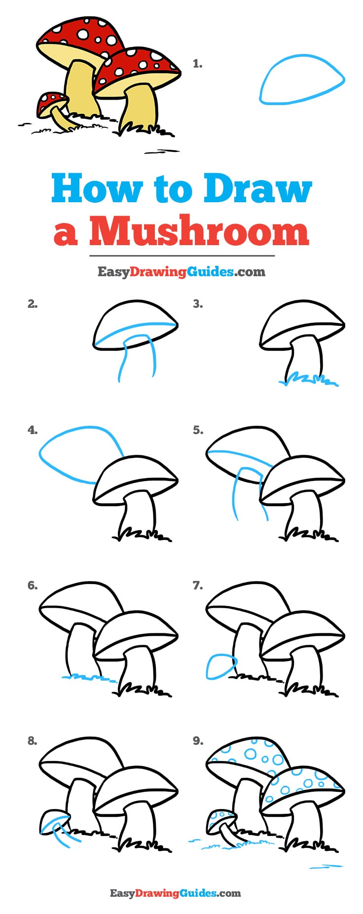 photo Cute Simple Mushroom Drawings how to draw a mushroom for kids