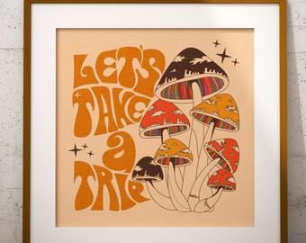 pics Cute Trippy Mushroom Drawings trippy mushrooms mini canvas art