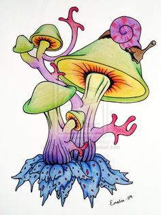 photo Cute Trippy Mushroom Drawings mushroom drawing trippy drawings