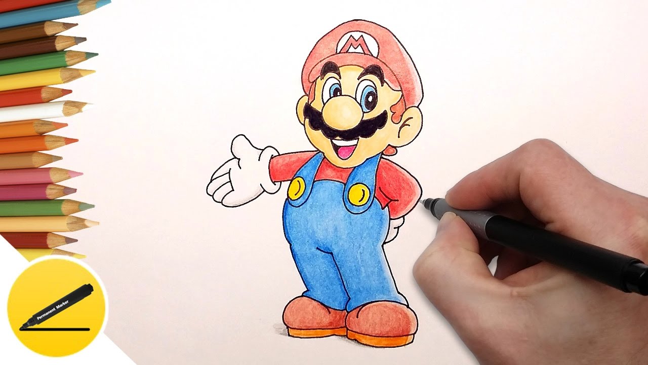 wallpapers Easy Simple Mario Drawing how to draw super mario step by step nintendo games draw super mario run