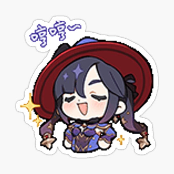 pix Genshin Impact Mona Emote official chibi emotes from wechat