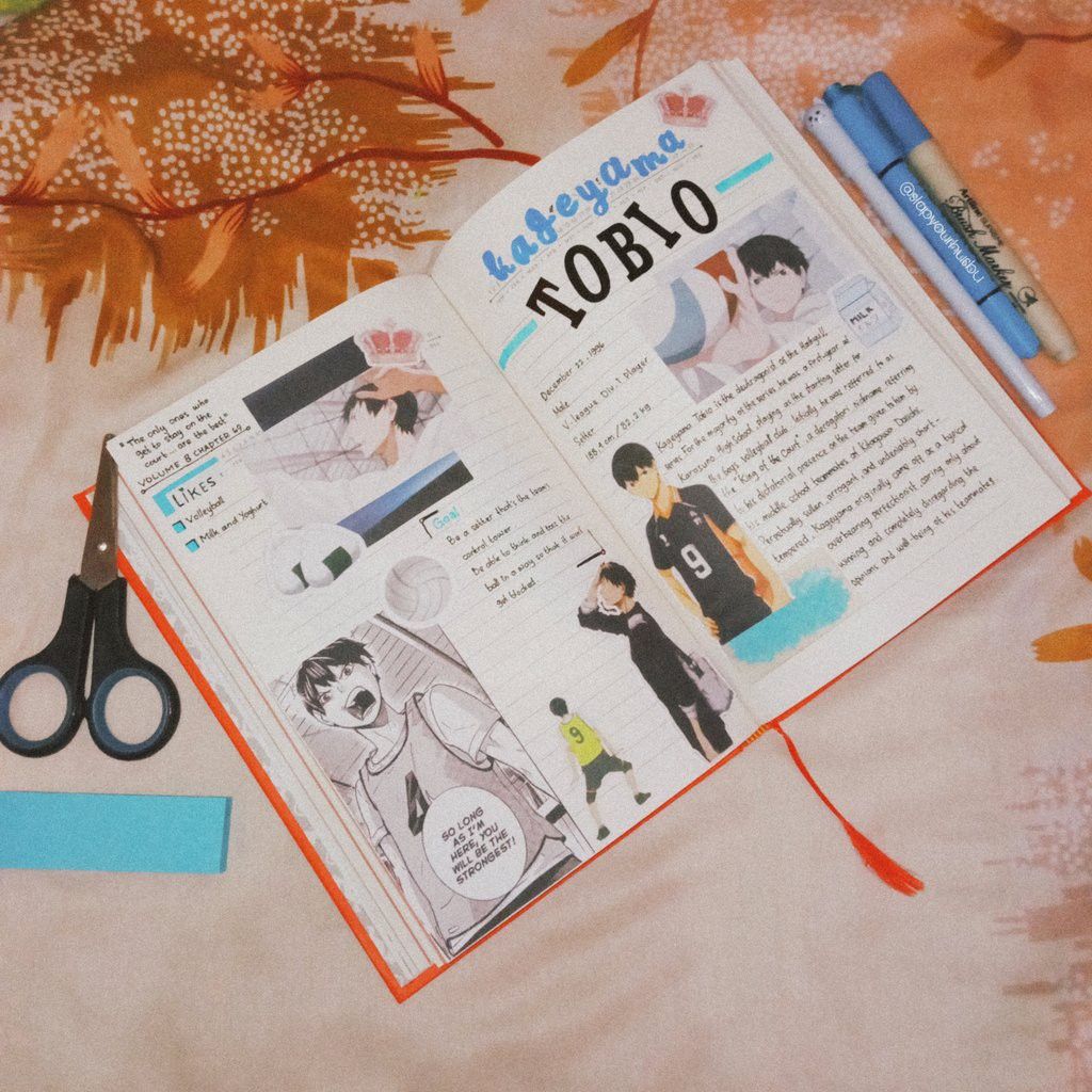 pic Kageyama Anime Journal Spread journaling 101 anime journal with tobio kageyama iwa chan