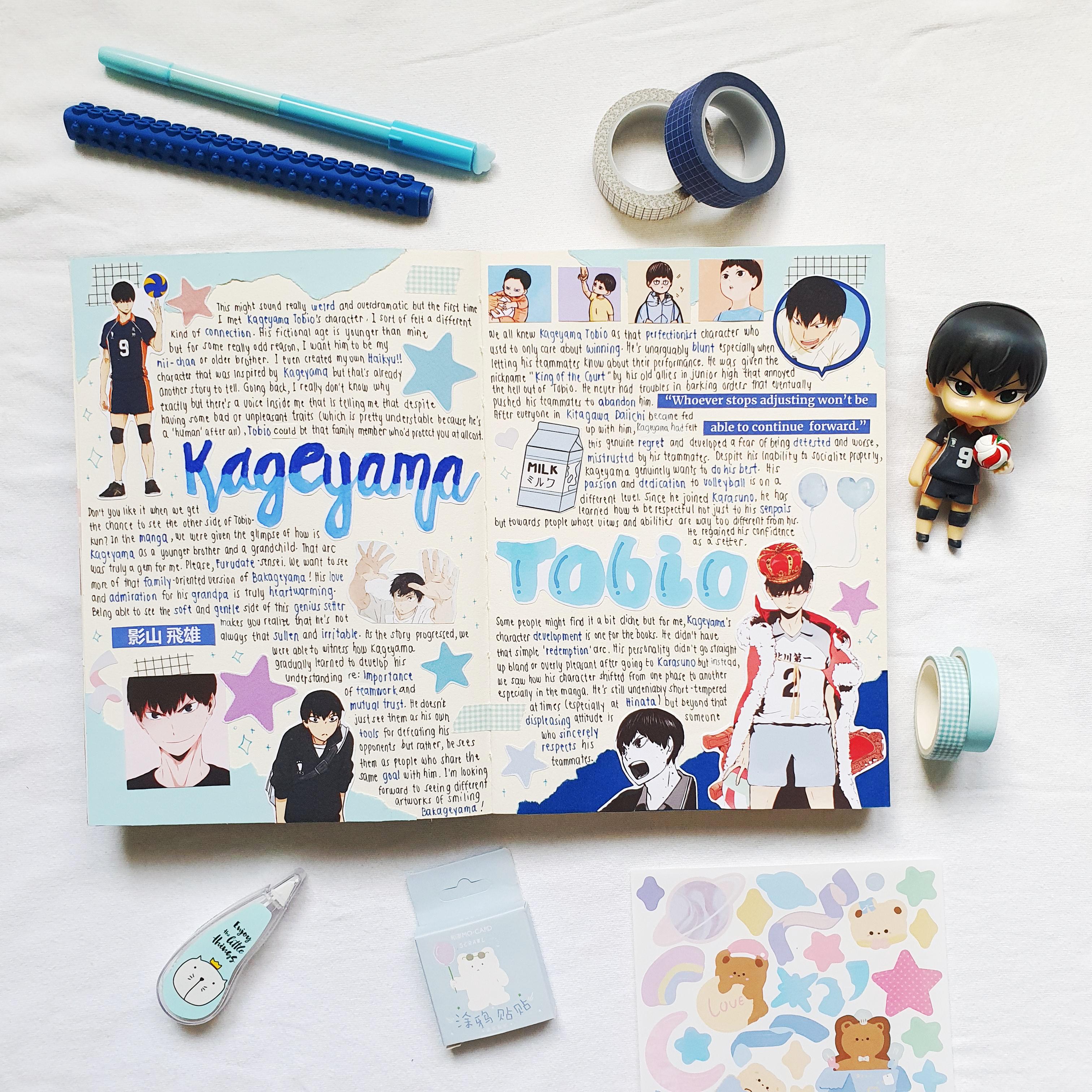 wallpapers Kageyama Anime Journal Spread anime journal with me tobio kageyama haikyuu