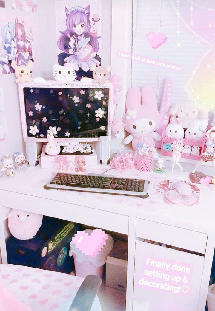 pix Kawaii Gaming Room Decor my desk updated by missbun kawaii