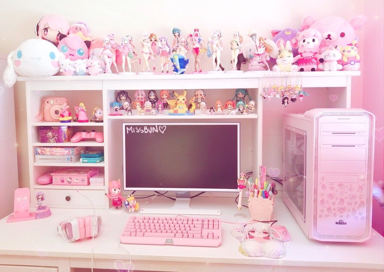 wallpapers Kawaii Gaming Setup Cheap tiktok kawaii things you should buy pinksetup aesthetic stuff gaming setup part7