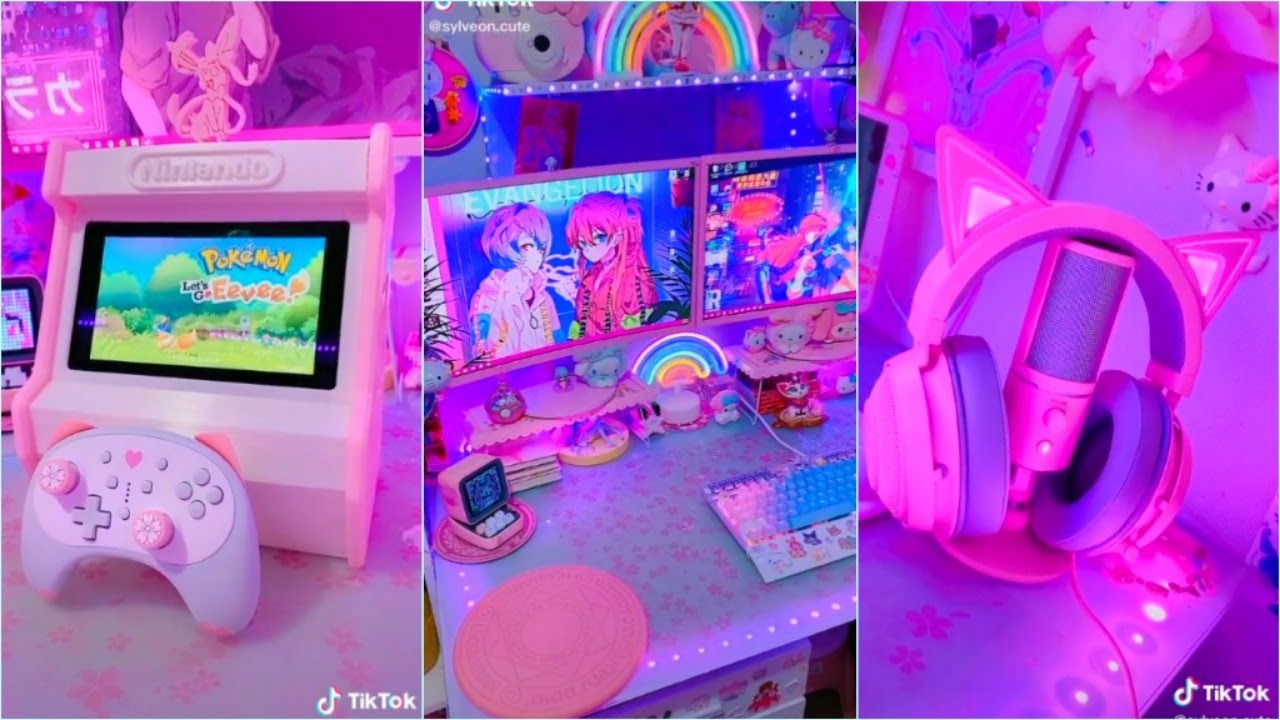 pic Kawaii Gaming Setup Cheap my new gaming setup cute and aesthetic and pink