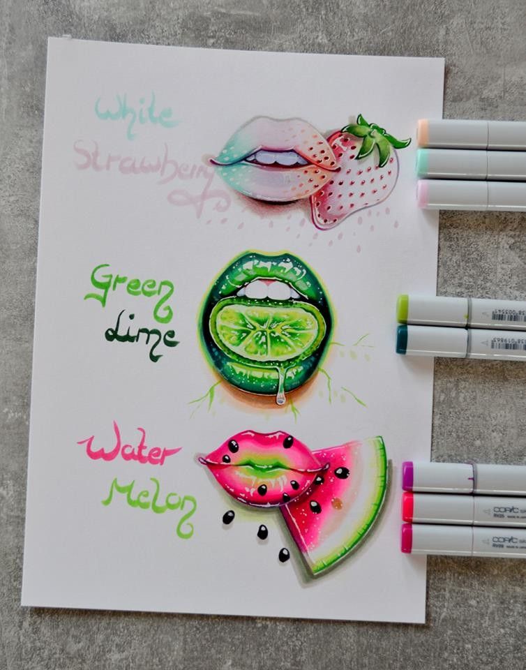 photo Lips Drawing Reference With Fruit how to draw realistic glossy lips with one color
