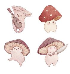 picture Little Mushroom Person Drawing small mushroom people chris parnigoni