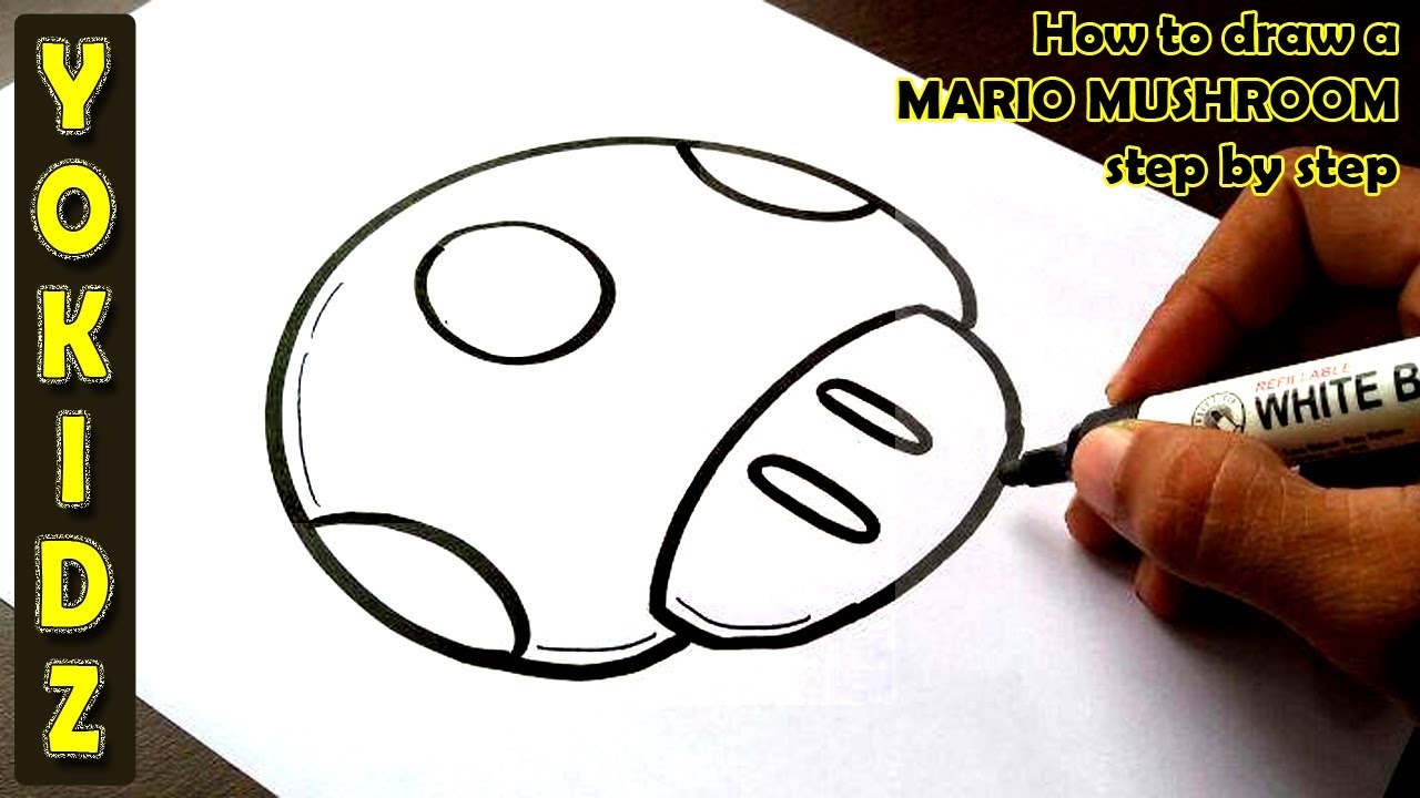 photo Mario Easy Mushroom Drawing how to draw a mario mushroom art for