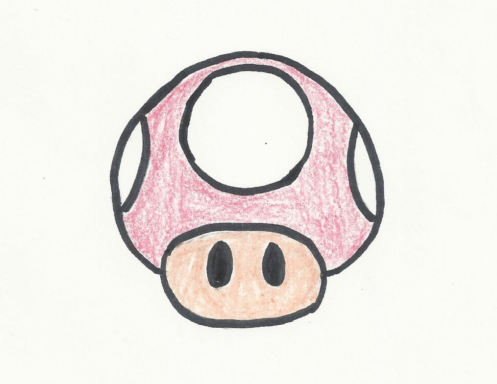 pic Mario Kart Mushroom Drawing how to draw a mario mushroom