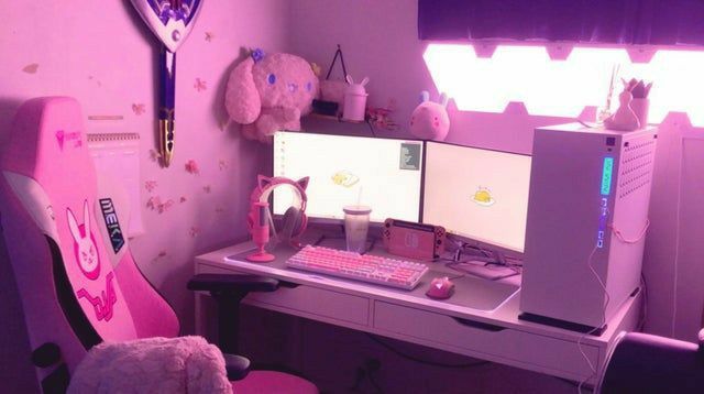photo Monitor Kawaii Cute Gaming Setup gaming setup monitor products monitor
