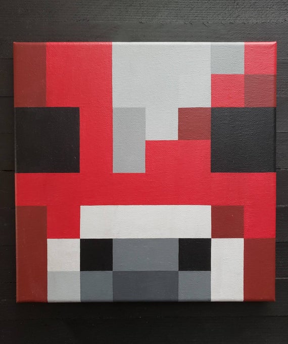 picture Mooshroom Pixel Art minecraft mooshroom cow pixel art