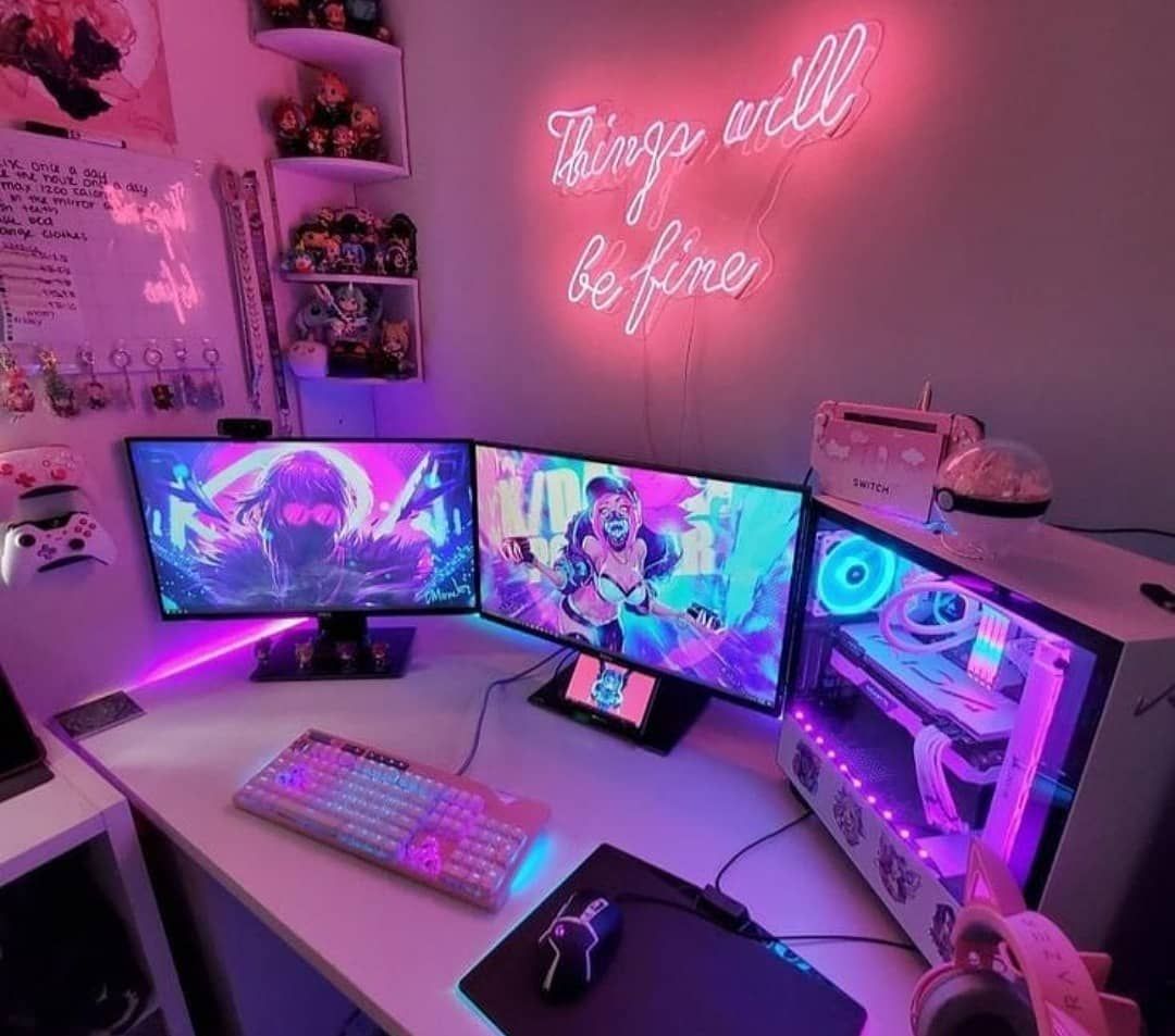 images Pc Setup Anime Gaming Room clean anime themed setup setup spotlight