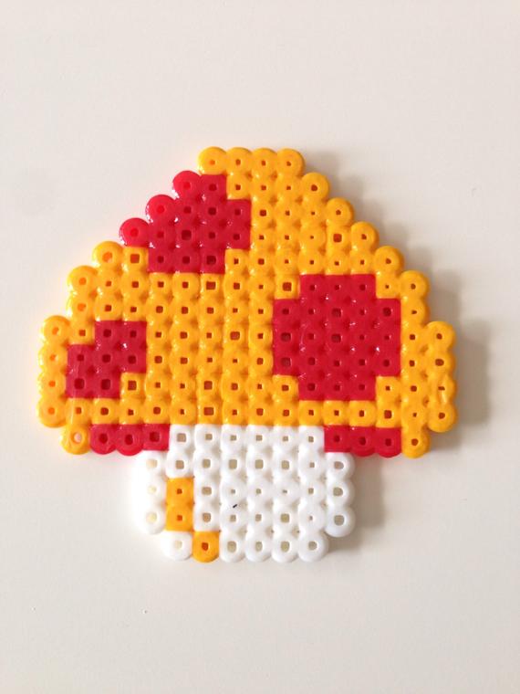 wallpapers Pixel Mario Mushroom Drawing mario mushroom from super mario bros fuse bead pixel art etsy