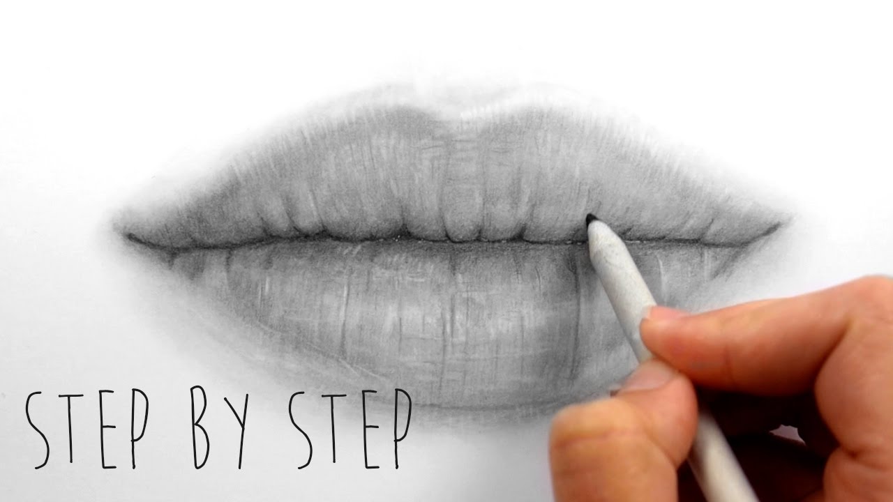 pics Realistic Mouth Reference Drawing step by step how to draw shade realistic lips with graphite pencils emmy kalia
