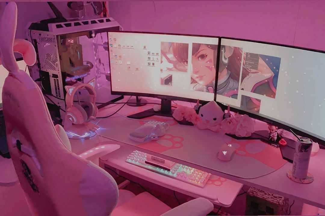 pic Room Decor Anime Kawaii Gaming Setup my lil kawaii gaming corner uwu