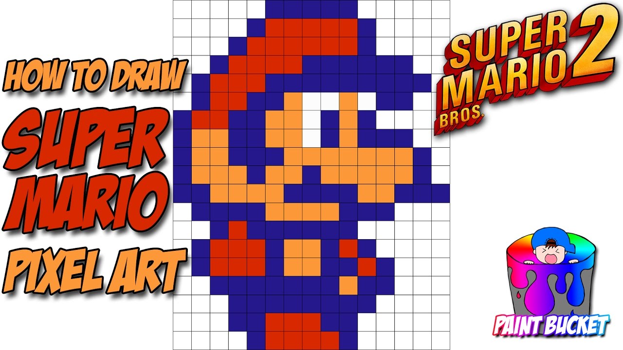 photo Super Mario Bros 2 Drawing how to draw super mario from super mario bros 2 smb2 nintendo 8 bit pixel art drawings