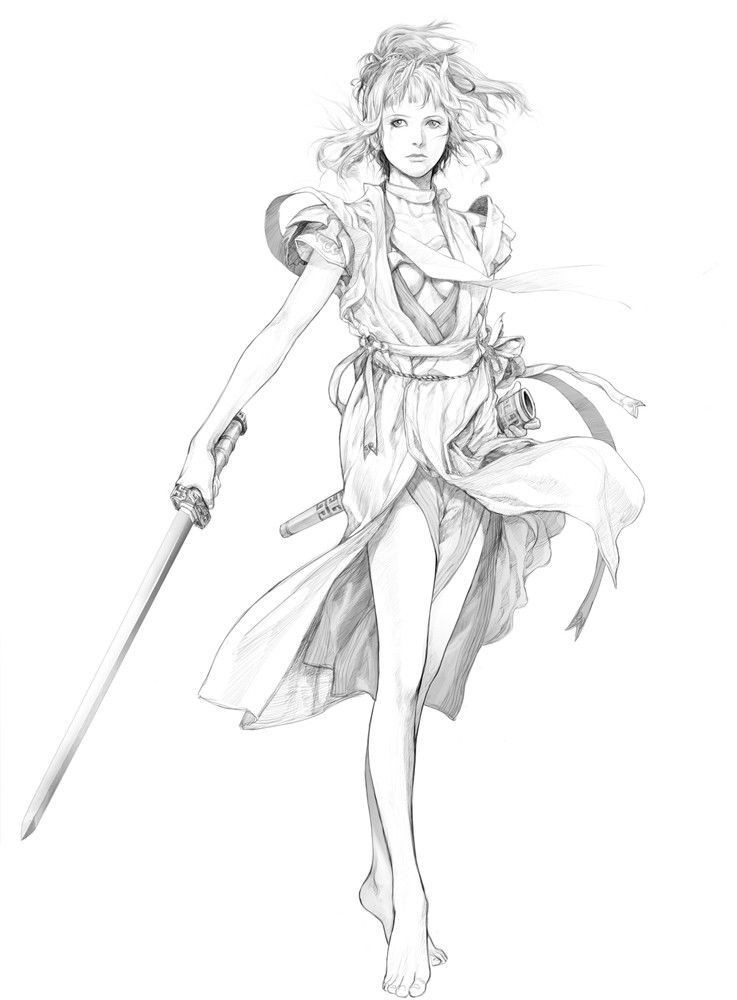 pics Sword Poses Reference Female figure drawing pose of female action