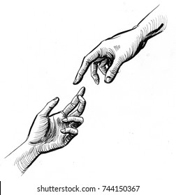 picture Two Hands Reaching Out Drawing 31 drawing of a two hands reaching for each other illustrations clip art